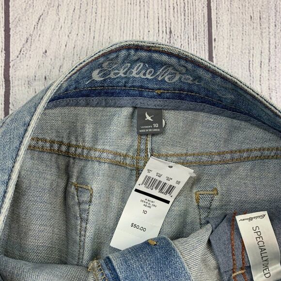 Eddie Bauer Jean Skirt sz 10 Denim 17.5" Light Wash No Slit New NWT - Picture 7 of 8